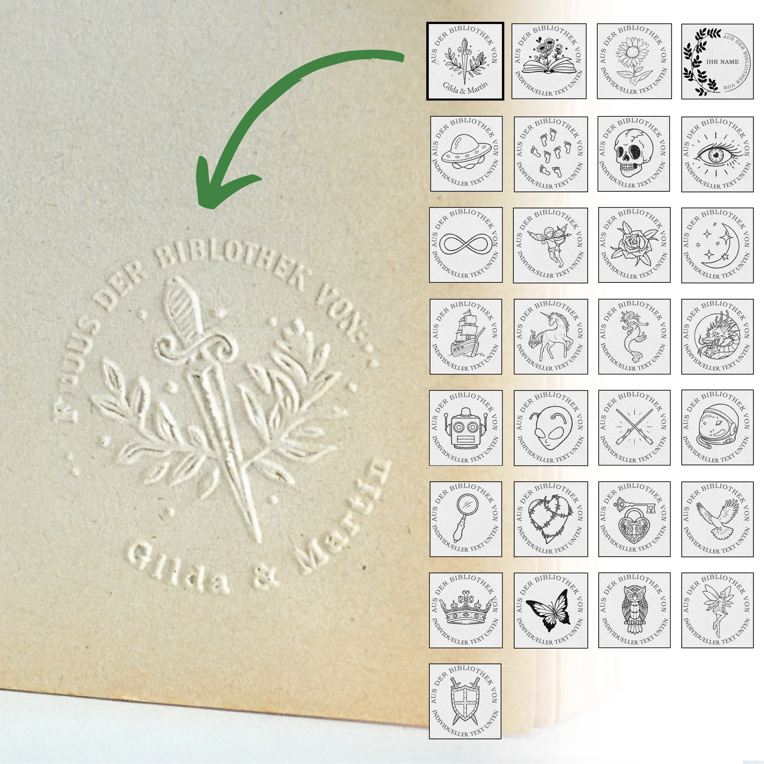 Personalisierter Buchembosser